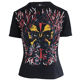 Louis Vuitton-T-shirt Louis Vuitton con stampa tribale in cotone nero-Nero