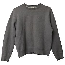 Acne Studios Sweatshirt mit geprägtem Logo aus grauer Baumwolle Grau