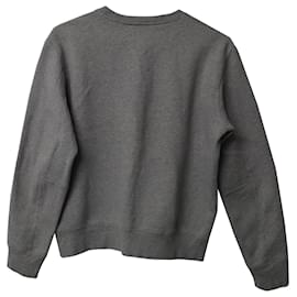Acne-Acne Studios Sweat-shirt à logo embossé en coton gris-Gris