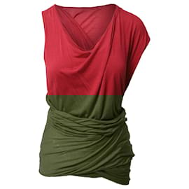 Alexander Mcqueen-Alexander Mcqueen Draped Tank Top in Raspberry Red Viscose-Red