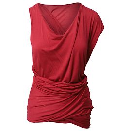 Débardeur Drapé Alexander Mcqueen en Viscose Rouge Framboise Rouge
