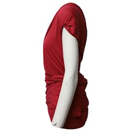 Alexander Mcqueen-Alexander Mcqueen Draped Tank Top in Raspberry Red Viscose-Red