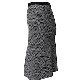 Sandro-Sandro Paris Geometric Flared Knee-length Skirt in Black Viscose-Black