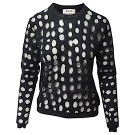 Acne-Acne Studios Ninah Dots Pullover aus schwarzer Baumwollmischung-Schwarz