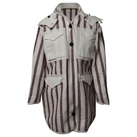 Sacai Luck-Sacai Luck Tweed-Jacke mit übergroßen Taschen und Knöpfen aus cremefarbenem Acryl-Weiß