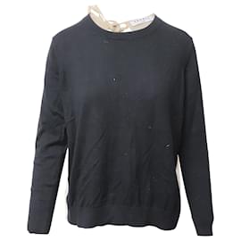 Sandro-Sandro Ipolit Tie-Back Sweater in Black Cotton-Black