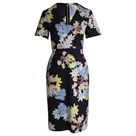 Erdem-Erdem Lucinda Floral Print Sheath Dress in Multicolor Polyester-Other,Python print