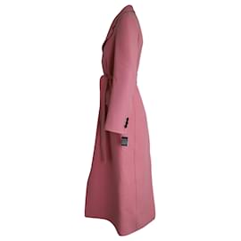 Miu Miu-Langer Mantel von Miu Miu mit Gürtel aus rosafarbener Schurwolle-Pink