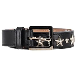 Jimmy Choo-Jimmy Choo Star-Studded Belt in Black Leather-Black