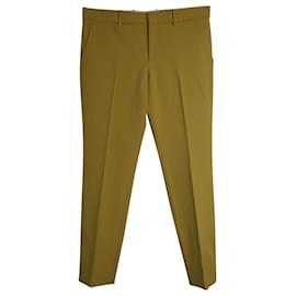 Gucci-Gucci Straight Trousers in Mustard Yellow Wool-Yellow