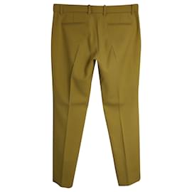 Gucci-Pantaloni dritti Gucci in lana giallo senape-Giallo