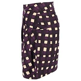 Marni-Marni Mini Printed Skirt in Purple Cotton-Purple
