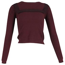 Chloé-Chloé Stripe Sweatshirt in Burgundy Cotton-Dark red