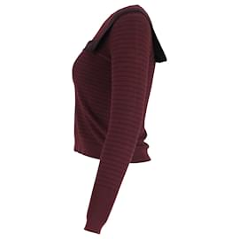 Chloé-Chloé Stripe Sweatshirt in Burgundy Cotton-Dark red