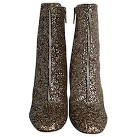 Dior-Dior D-Circus Glitter Ankle Boots in Gold Leather-Golden