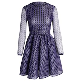Maje-Maje Ravira Structured Lace Dress In Purple Polyester-Purple
