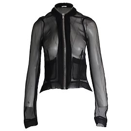 Giubbotto bomber trasparente Naska Klaus di Rick Owens in seta nera Nero