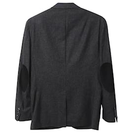 Ralph Lauren-Ralph Lauren Houndstooth Blazer in Black Wool -Other