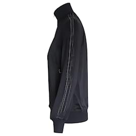 Valentino Garavani-Valentino Logo Track Jacket in Black Viscose-Black