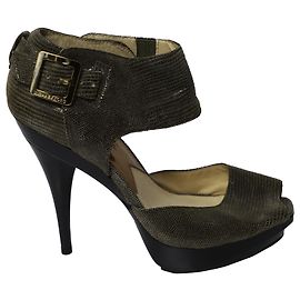 Michael Kors Talons plateforme Heidi en cuir noir Noir