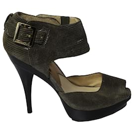 Michael Kors-Michael Kors Talons plateforme Heidi en cuir noir-Noir