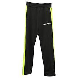 Palm Angels-Pantaloni sportivi con logo Palm Angles in poliestere nero-Nero