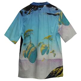 Valentino-Camisa con estampado de vacaciones en la isla flotante de algodón multicolor de Valentino Garavani x Roger Dean-Multicolor