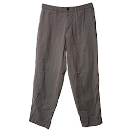 Issey Miyake-Pantalon taille élastique Issey Miyake en coton gris-Gris