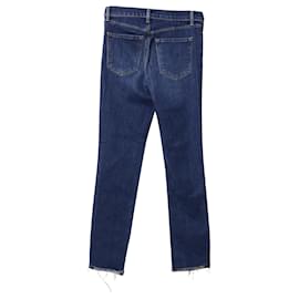 J Brand-J Brand Distressed Hem Jeans aus blauem Baumwolldenim-Blau