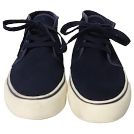 Ralph Lauren-Polo Ralph Lauren Lace-Up Sneakers in Blue Suede-Blue