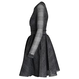 Maje-Maje Royale Striped Knitted Dress In Grey Polyester-Grey