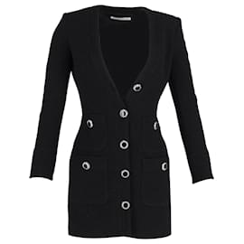 Alessandra Rich-Alessandra Rich Blazer-Style Mini Dress in Black Wool-Black