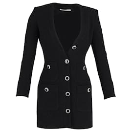 Alessandra Rich-Minivestido estilo blazer Alessandra Rich en lana negra-Negro