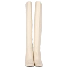 The row-The Row Bourgeoisie Over-the-Knee Boots in Cream calf leather Leather-White,Cream