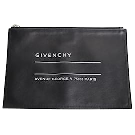 Givenchy-Givenchy Address Pouch in Black Leather-Black