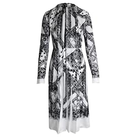 Erdem-Erdem Franca Pleated Lace-print Twill Midi Dress in Multicolor Polyester-Other,Python print