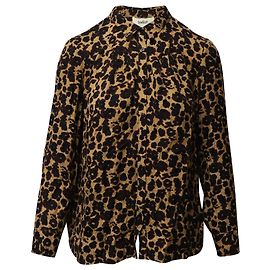 Ba&Sh Ba & Sh Blouse à Manches Longues Imprimé Léopard en Viscose Multicolore Autre Imprimé python