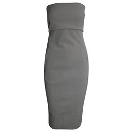 Trägerloses Midikleid von Rick Owens aus grauer Baumwolle Grau