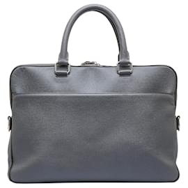 Louis Vuitton-Louis Vuitton Grey Taiga Porte-Documents Business MM-Cinza,Cinza antracite