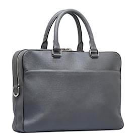 Louis Vuitton-Louis Vuitton Grey Taiga Porte-Documents Business MM-Cinza,Cinza antracite