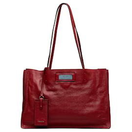 Prada-Prada Red Etiquette Leather Tote Bag-Red