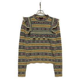 ***LOUIS VUITTON (Louis Vuitton)  Gebrauchtes Rüschenstrickoberteil Blau Gelb
