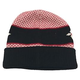 Louis Vuitton-***LOUIS VUITTON (Louis Vuitton)  Bonnet d'Euvre LV knit hat-Red,Navy blue