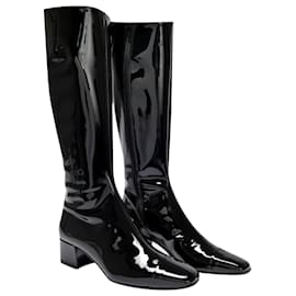 Carel-Malaga-Stiefel aus schwarzem Lackleder-Schwarz