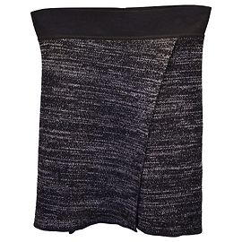 Isabel Marant Cashlin Strickrock mit Wickeleffekt aus schwarzem Polyamid Schwarz