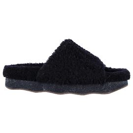 Chloé Ciabatte ondulate Chloe in shearling nero e pelle Nero
