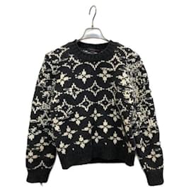 Louis Vuitton-***LOUIS VUITTON (Louis Vuitton)  Distorted monogram crewneck knit sweater-Grey