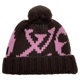 Louis Vuitton-***LOUIS VUITTON (Louis Vuitton)  Bonnet Grand Floor knit hat-Brown,Pink