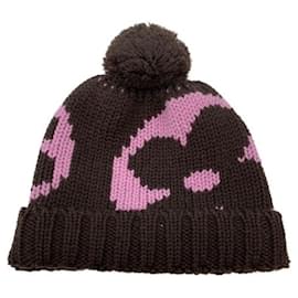 Louis Vuitton-***LOUIS VUITTON (Louis Vuitton)  Bonnet Grand Floor knit hat-Brown,Pink