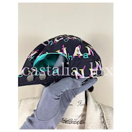 Chanel-Nueva gorra de béisbol con grafiti y logo CC-Negro